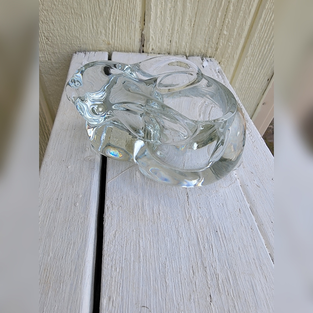 Indiana Glass Bunny Tealight Candle Holder